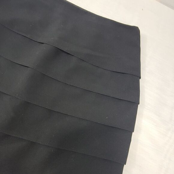 D.F.A. New York Ruffled Black A-Line Skirt - Picture 4 of 6